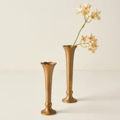 Flannery Scalloped Brass Bud Vase