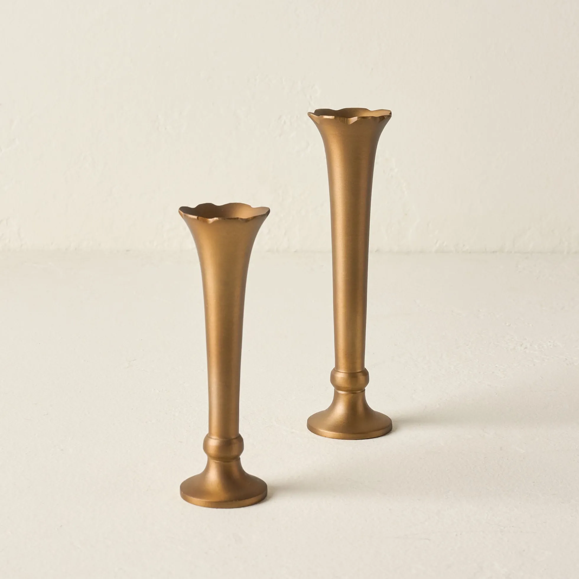 Flannery Scalloped Brass Bud Vase