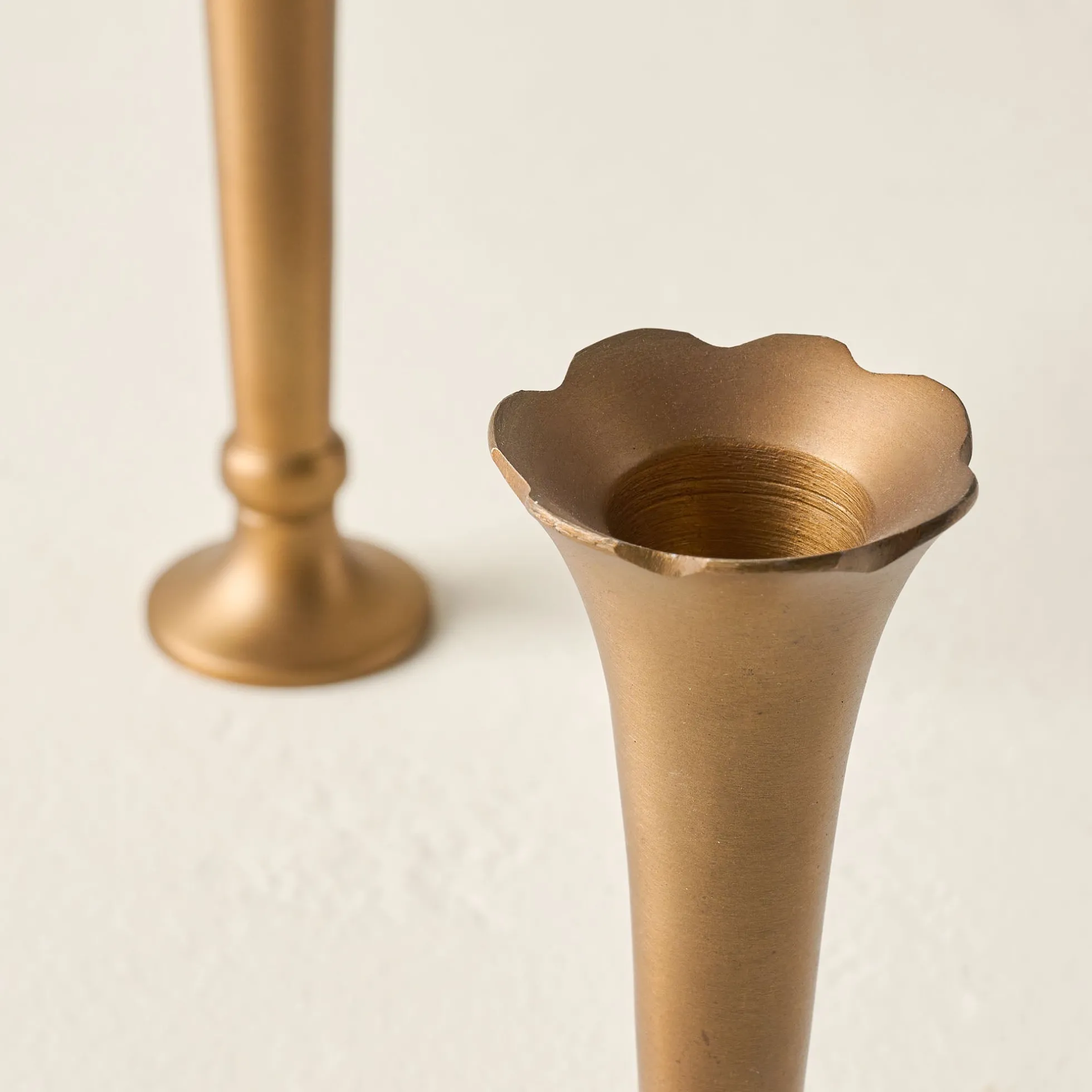 Flannery Scalloped Brass Bud Vase