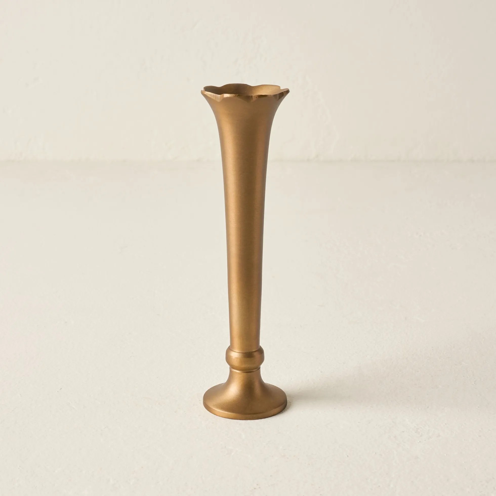 Flannery Scalloped Brass Bud Vase