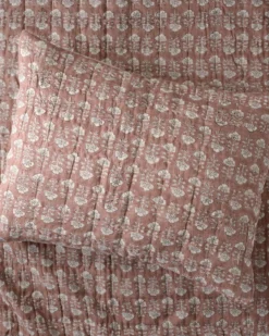 Flora Block Print Pillow Sham - Desert Clay