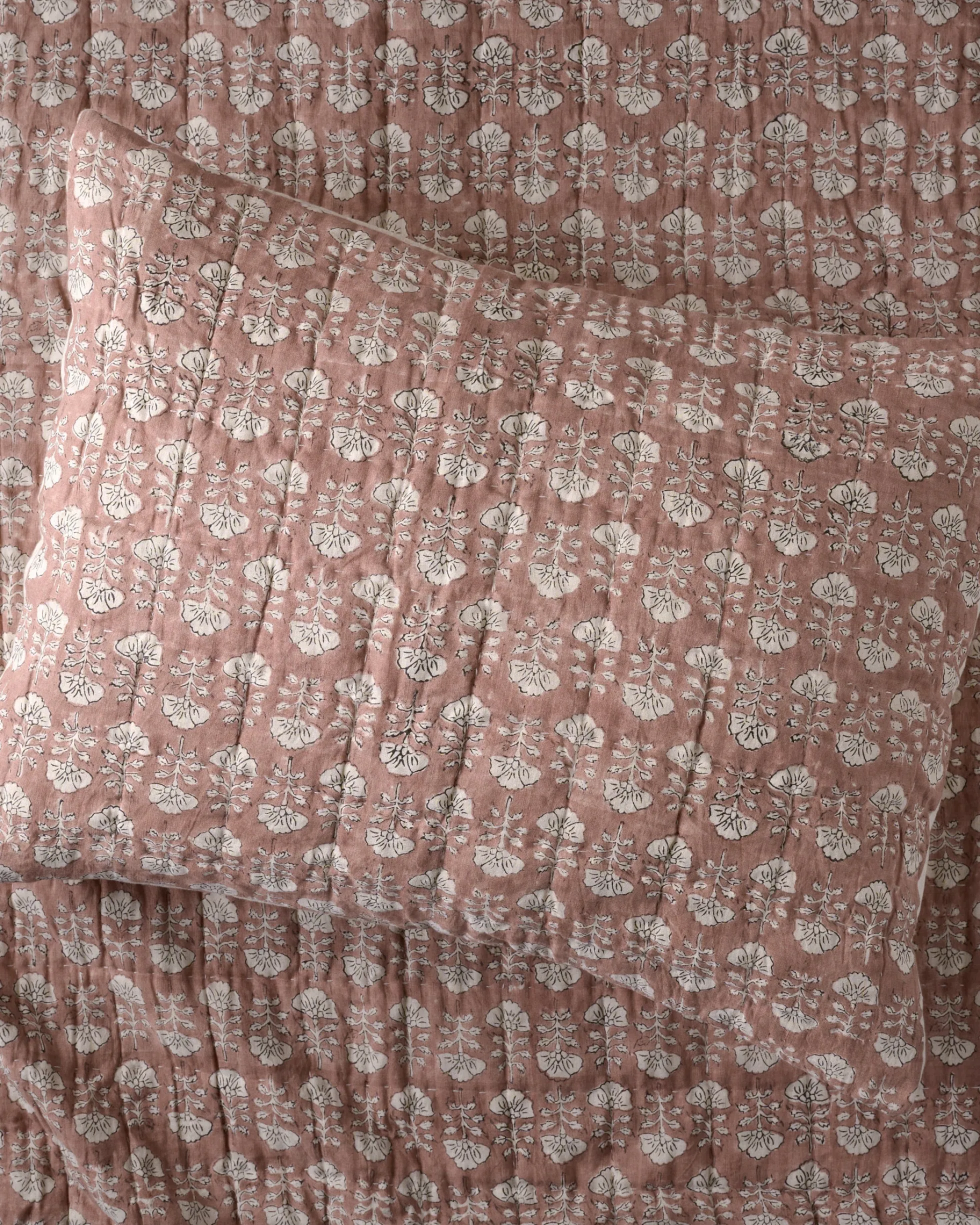 Flora Block Print Pillow Sham - Desert Clay