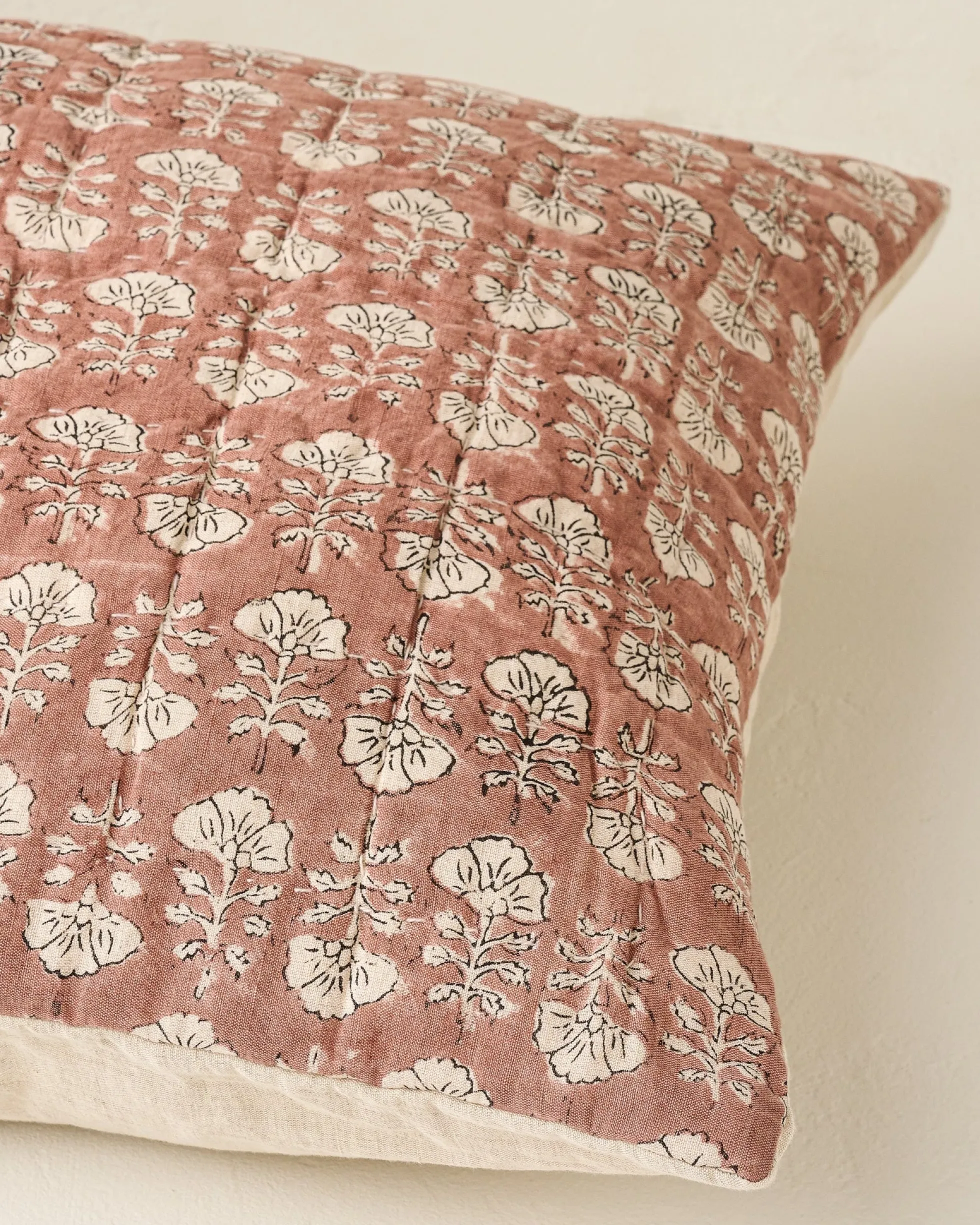 Flora Block Print Pillow Sham - Desert Clay