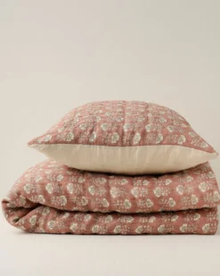 Flora Block Print Pillow Sham - Desert Clay