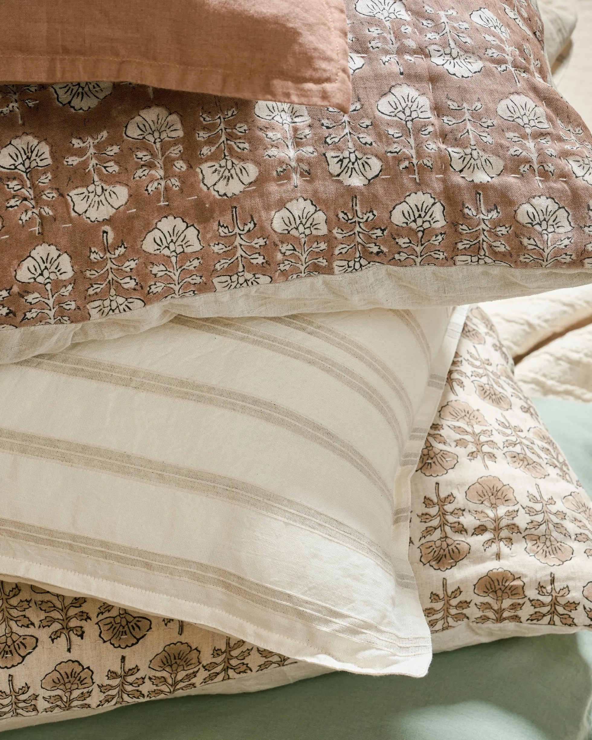 Flora Block Print Pillow Sham - Desert Clay