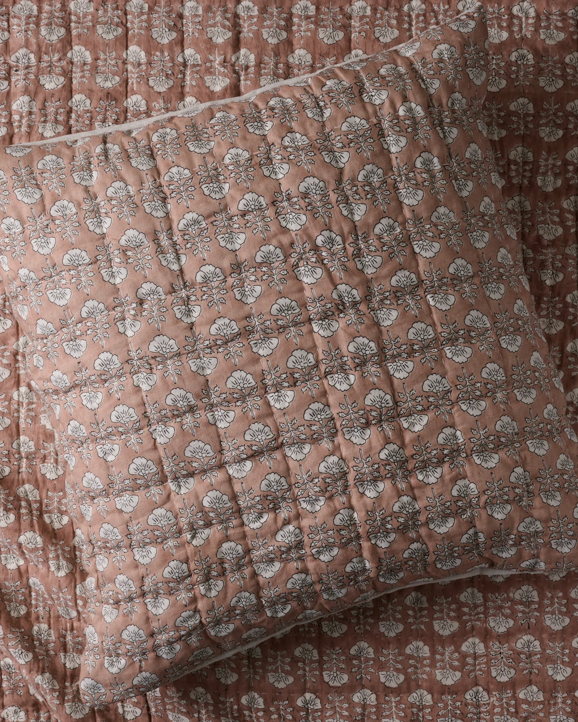 Flora Block Print Pillow Sham - Desert Clay