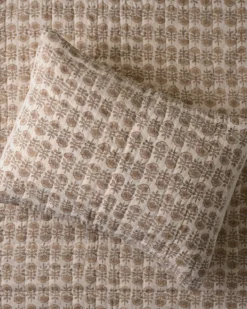 Flora Block Print Pillow Sham - Natural