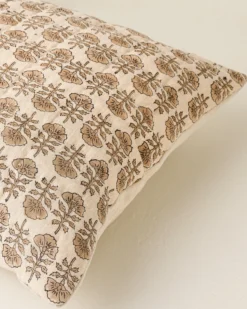 Flora Block Print Pillow Sham - Natural