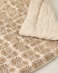Flora Block Print Quilt - Natural