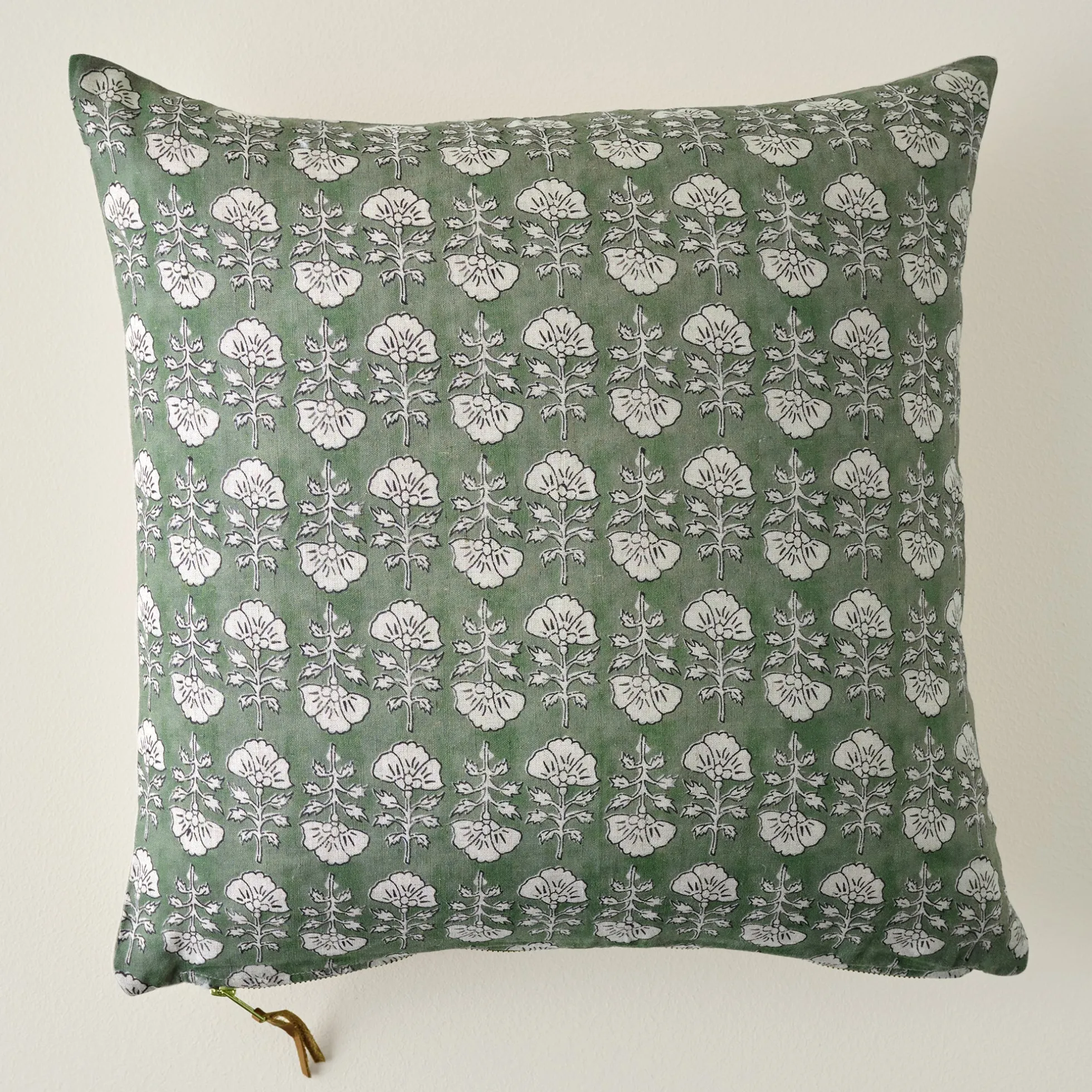 Flora Dusty Green Printed Pillow