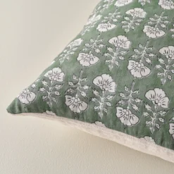 Flora Dusty Green Printed Pillow