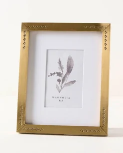Floral Antique Brass Photo Frame