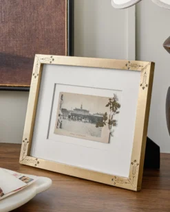 Floral Antique Brass Photo Frame
