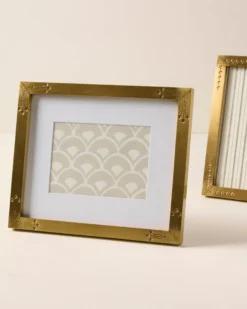 Floral Antique Brass Photo Frame