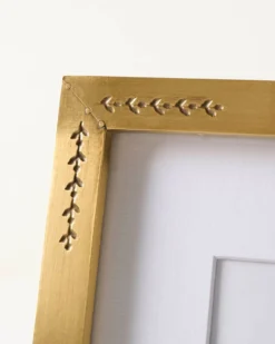 Floral Antique Brass Photo Frame