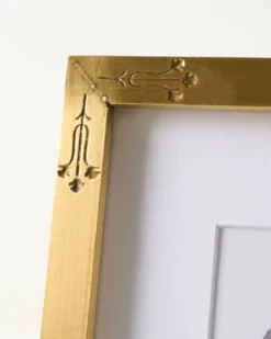 Floral Antique Brass Photo Frame