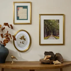 Floral Antique Brass Picture Frame