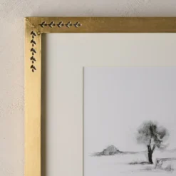 Floral Antique Brass Picture Frame