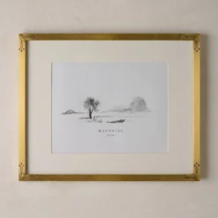 Floral Antique Brass Picture Frame
