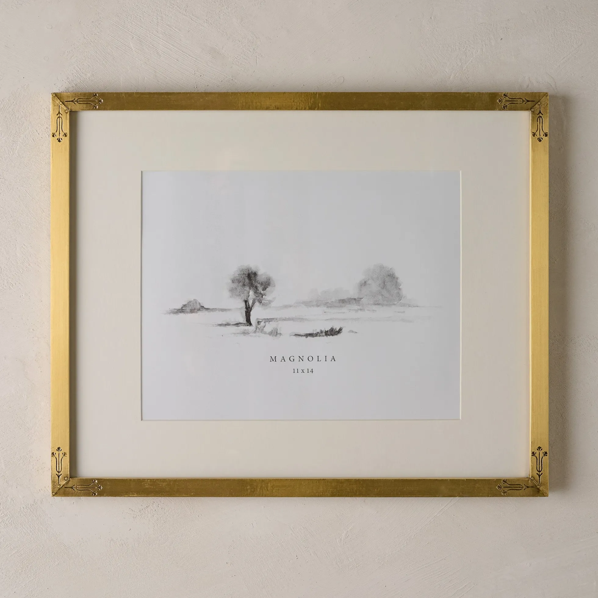 Floral Antique Brass Picture Frame