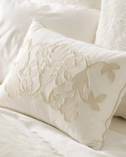 Floral Applique Lumbar Pillow