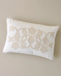 Floral Applique Lumbar Pillow