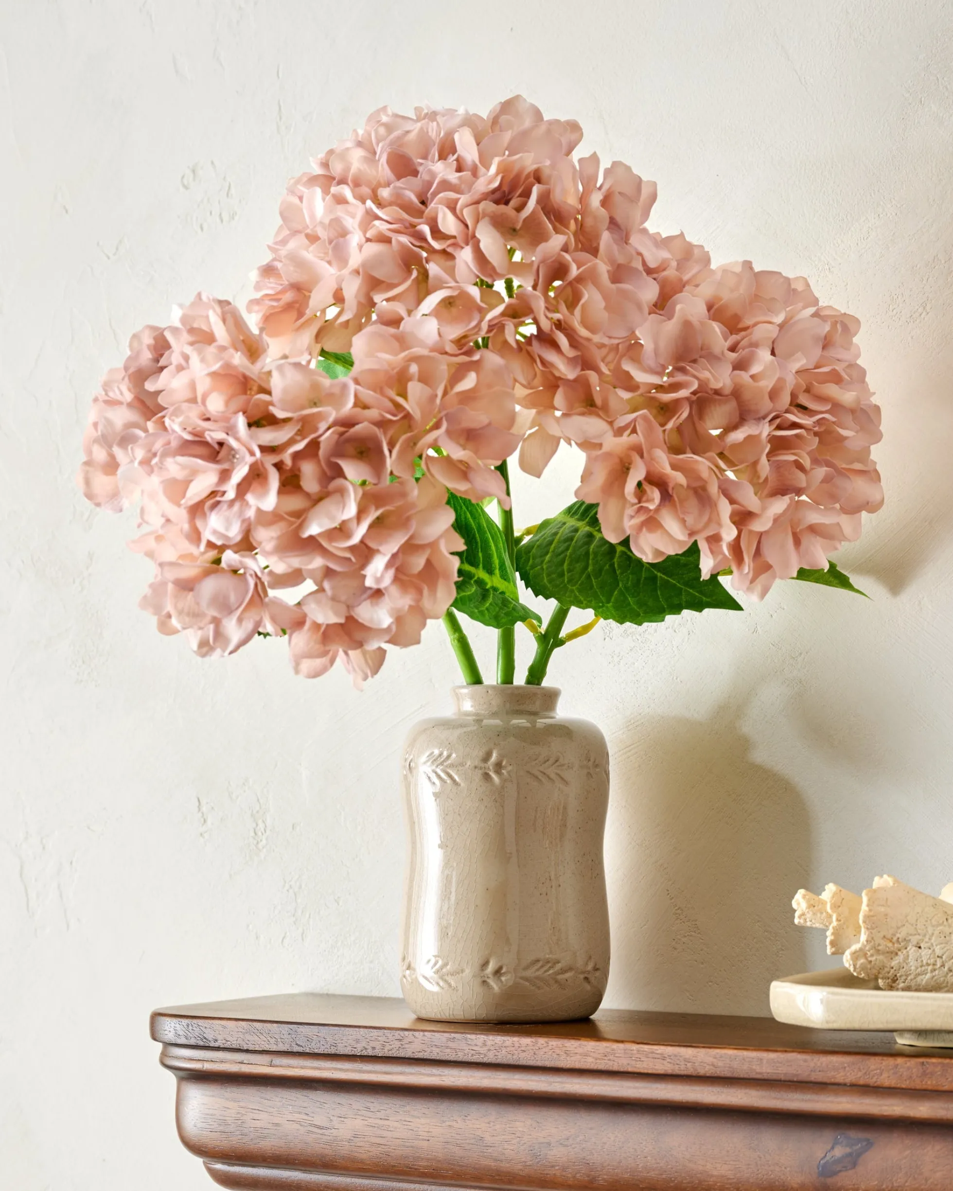 Floral Glazed Debossed Bud Vase