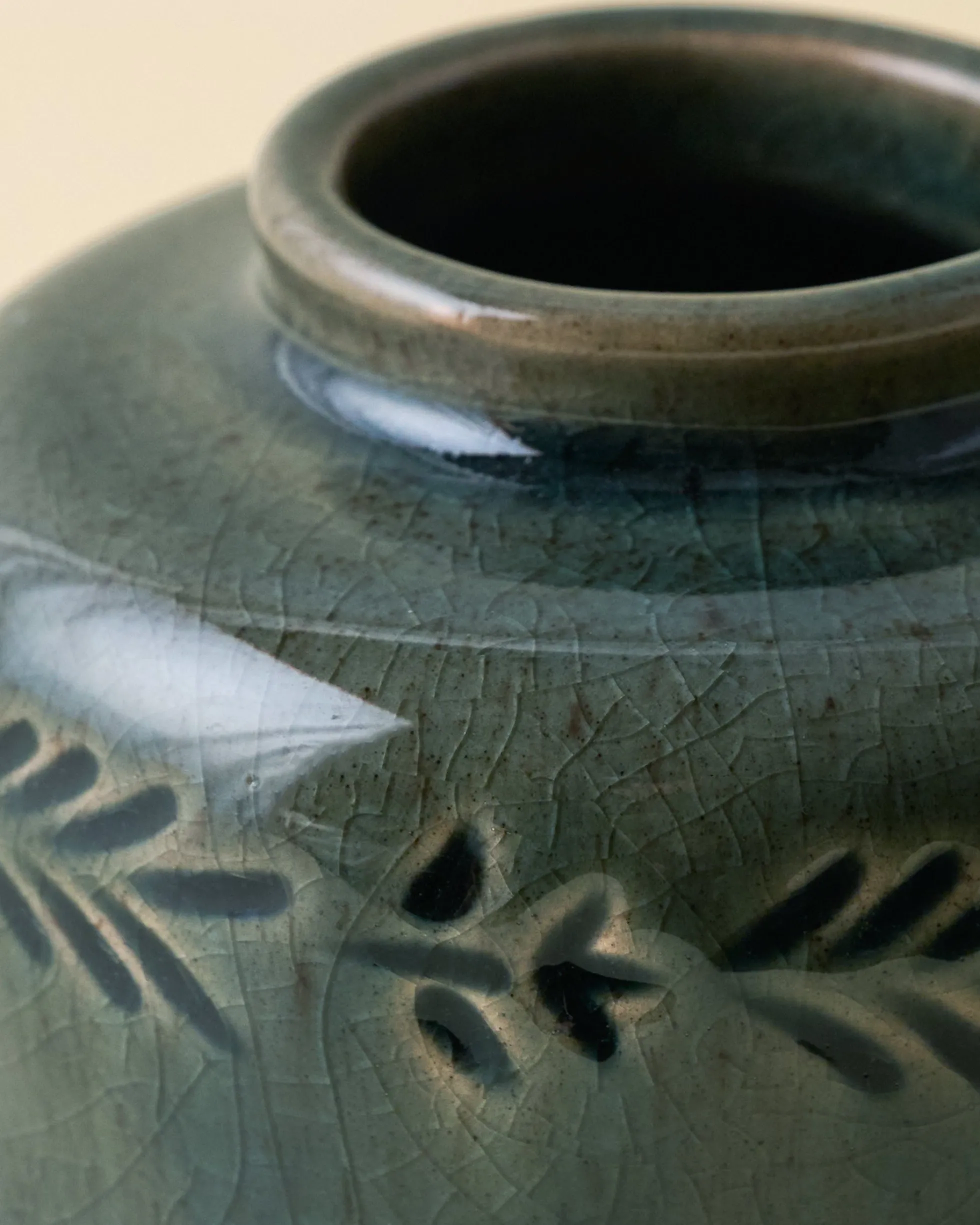 Floral Glazed Debossed Bud Vase