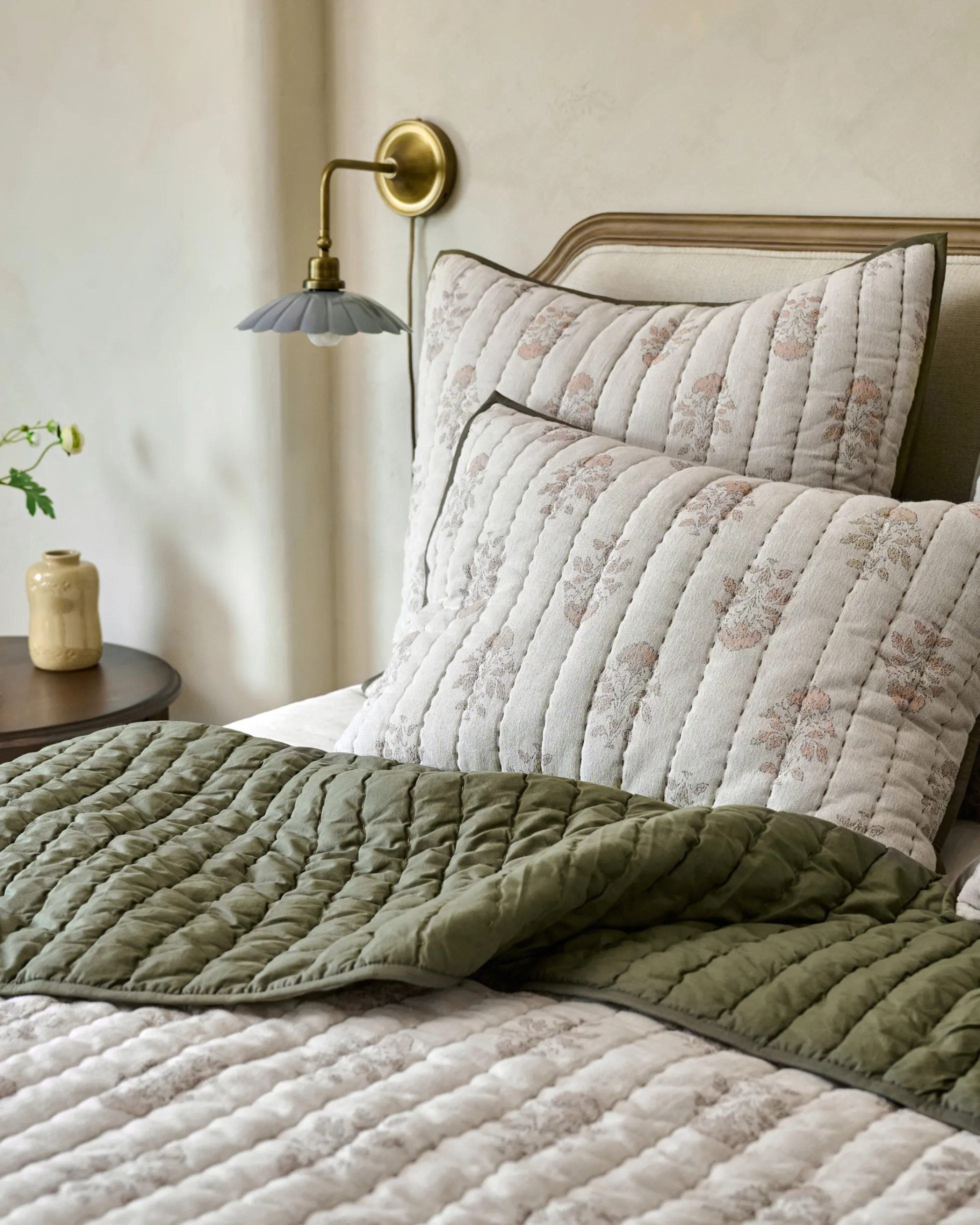 Floral Jacquard Kantha Quilt