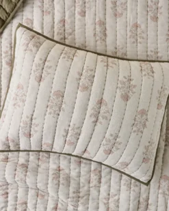 Floral Jacquard Kantha Quilted Sham