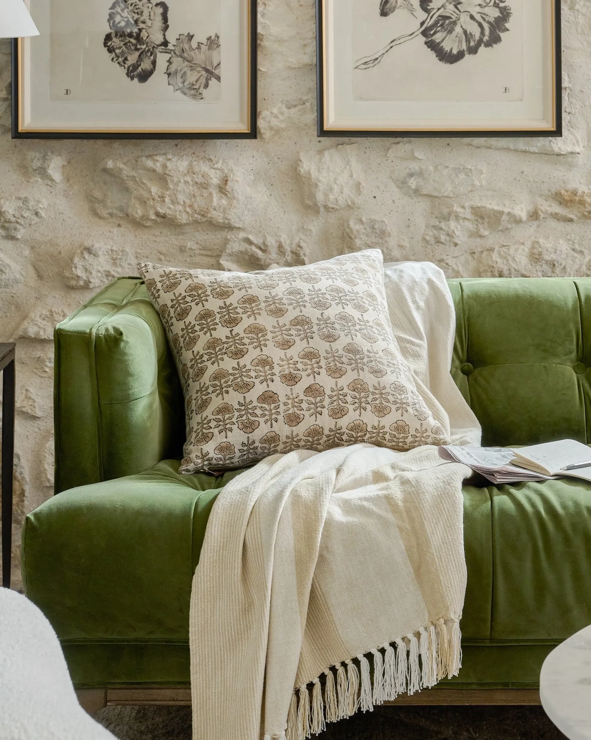 Flora Natural Printed Pillow