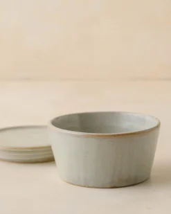 French Grey Ceramic Food Storage Bowl