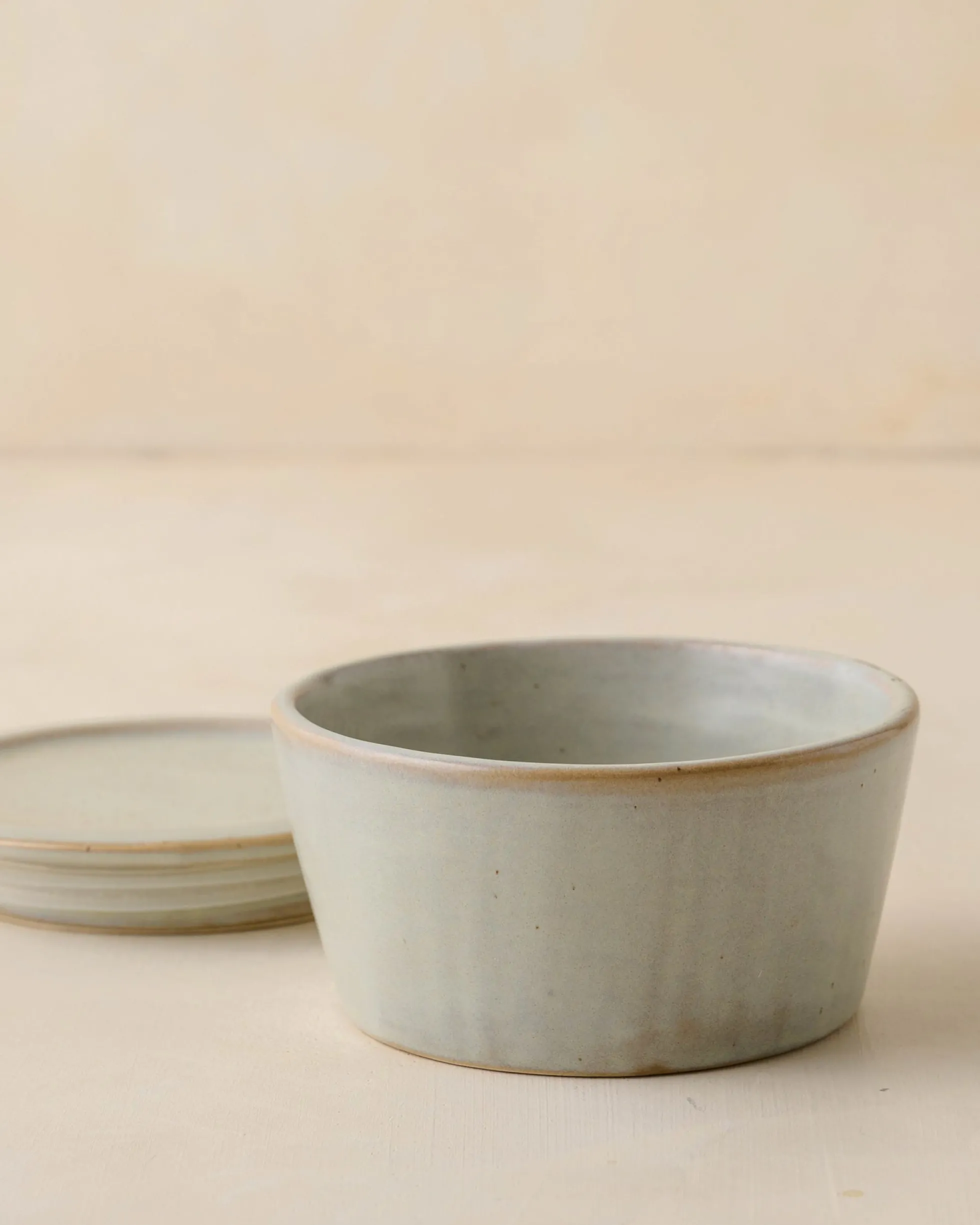 French Grey Ceramic Food Storage Bowl