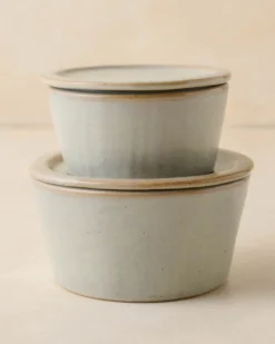 French Grey Ceramic Food Storage Bowl