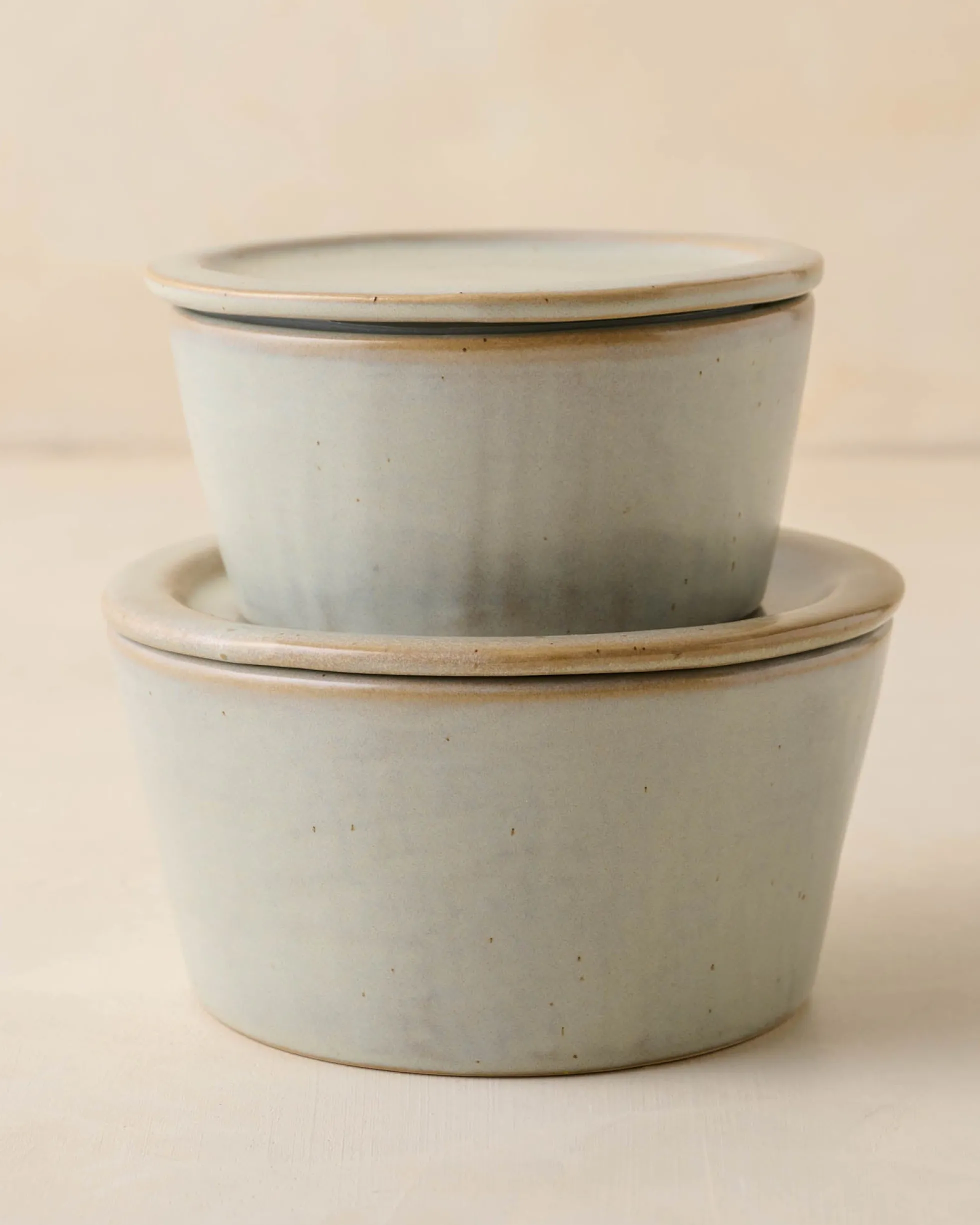 French Grey Ceramic Food Storage Bowl