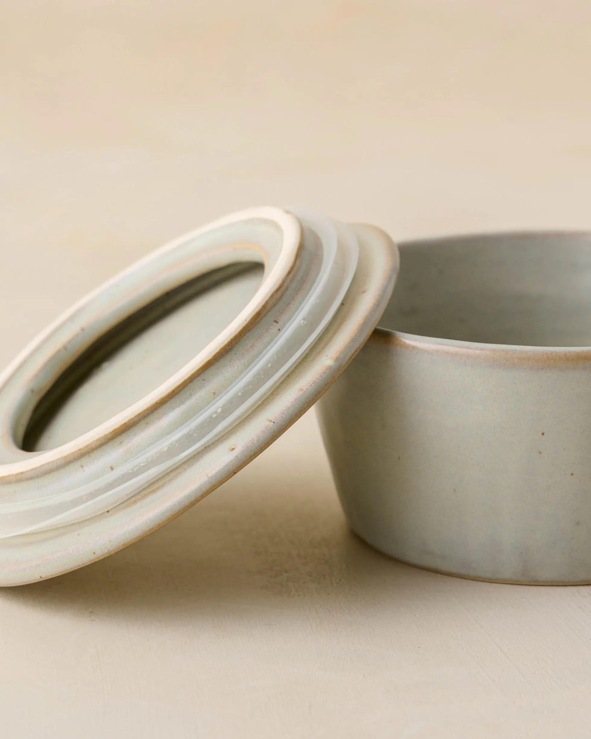French Grey Ceramic Food Storage Bowl