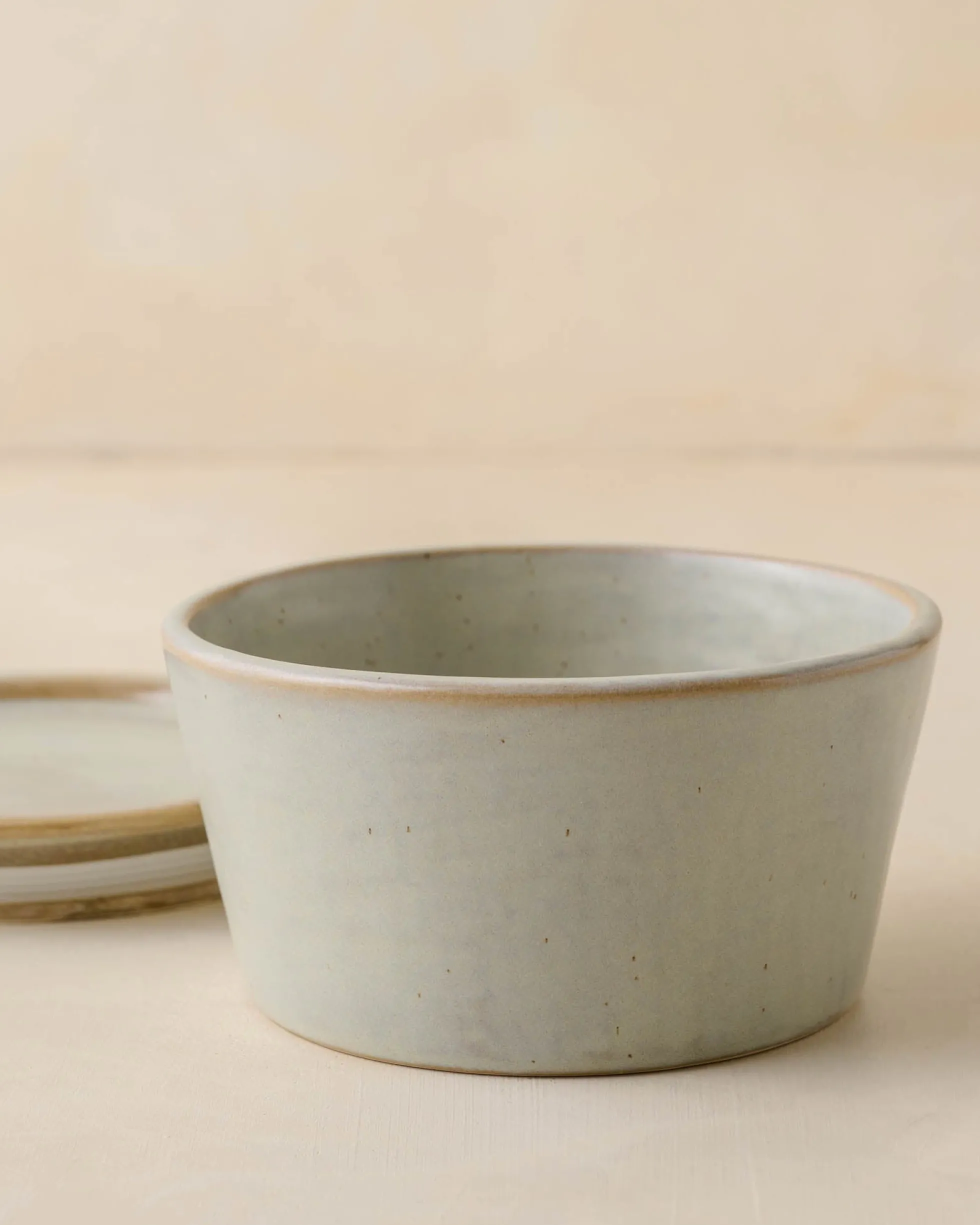 French Grey Ceramic Food Storage Bowl