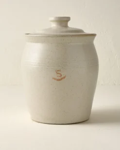 French Grey Embossed Stripe Canister