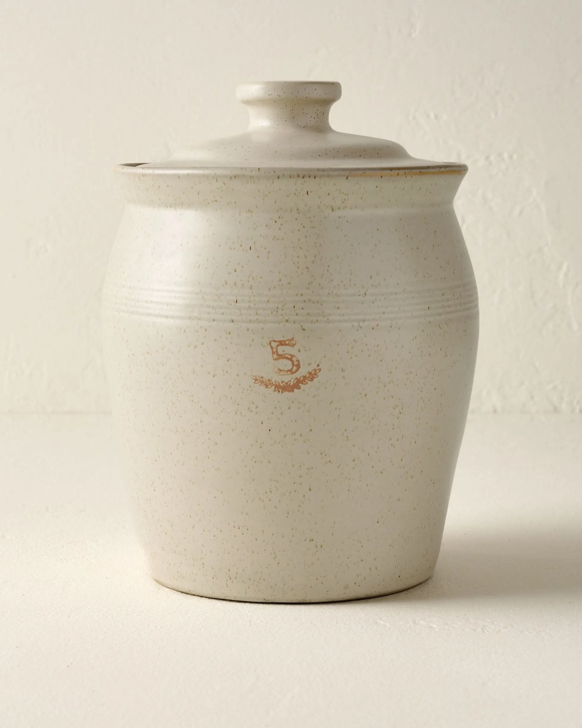 French Grey Embossed Stripe Canister