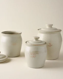 French Grey Embossed Stripe Canister
