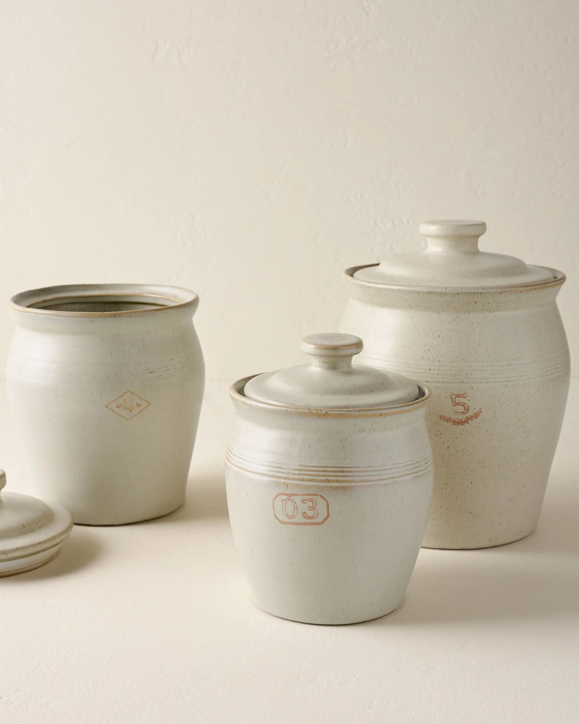 French Grey Embossed Stripe Canister