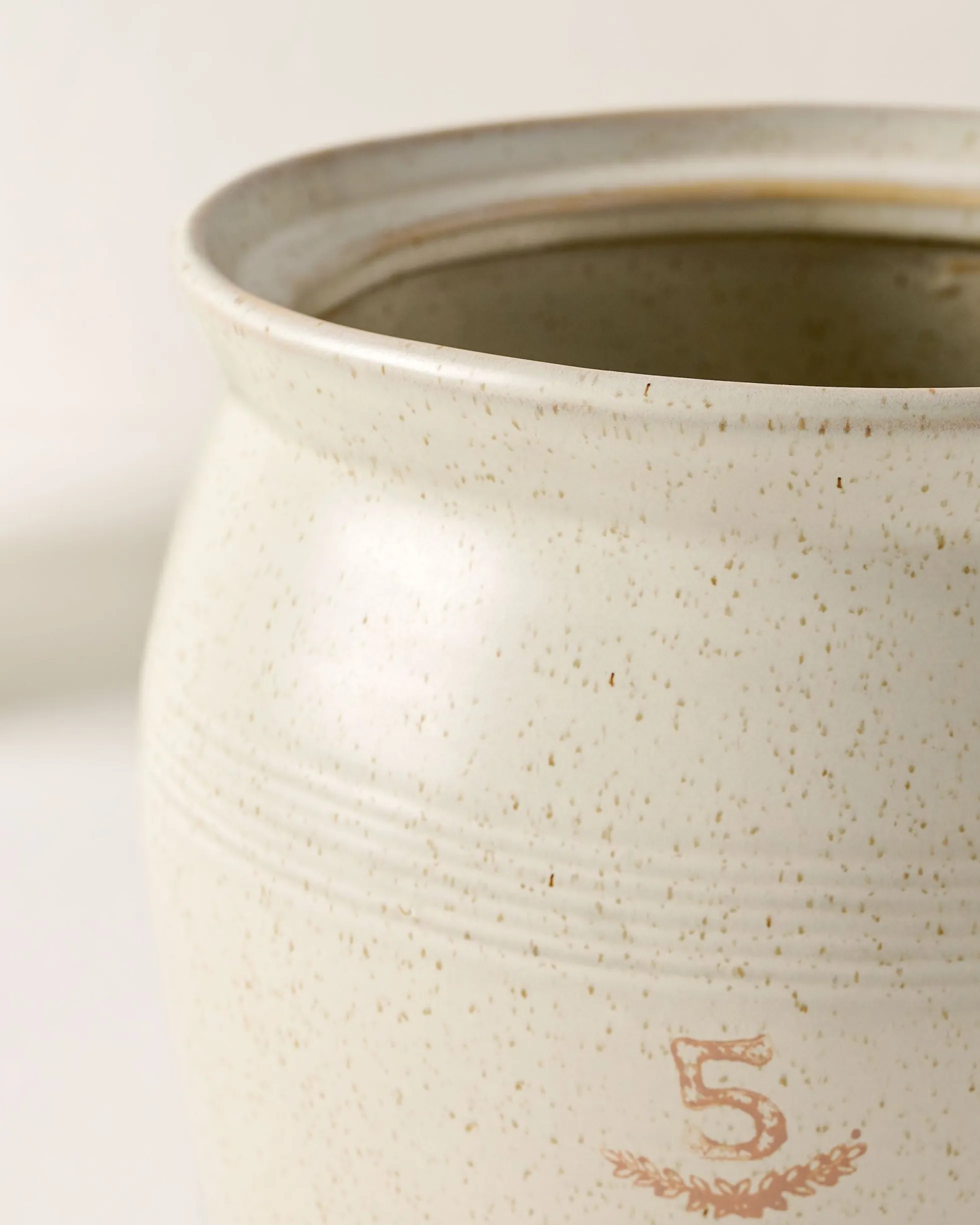 French Grey Embossed Stripe Canister