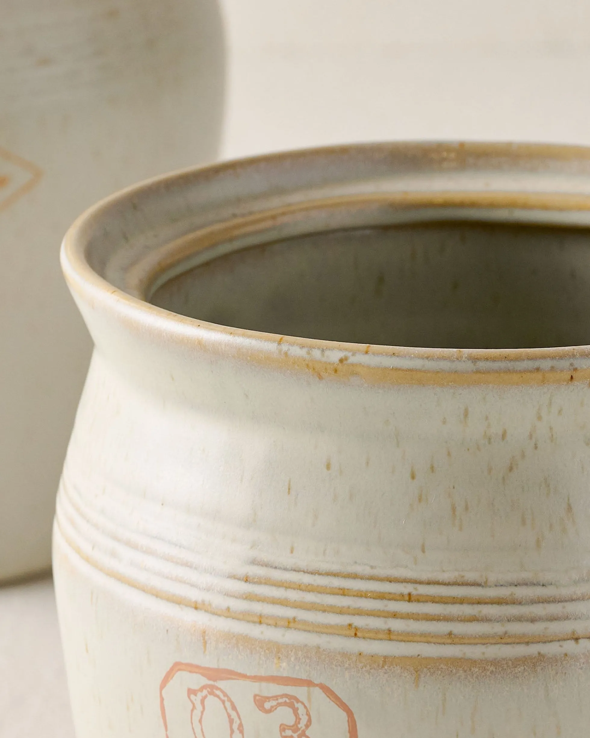 French Grey Embossed Stripe Canister