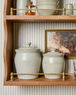 French Grey Embossed Stripe Canister