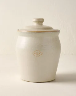 French Grey Embossed Stripe Canister
