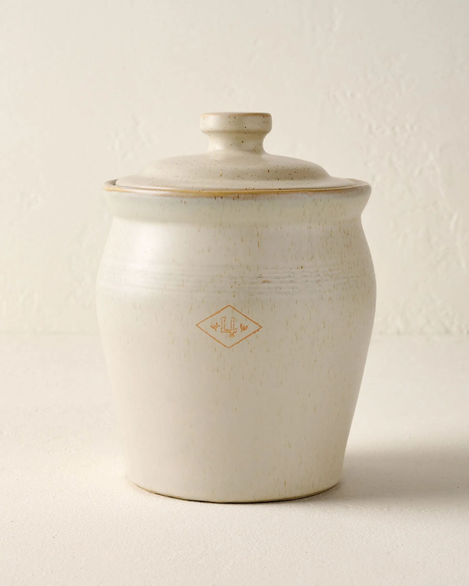 French Grey Embossed Stripe Canister