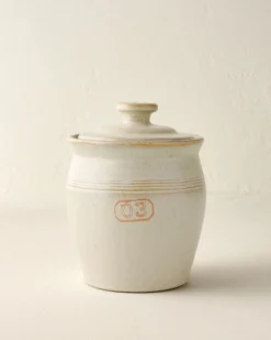 French Grey Embossed Stripe Canister