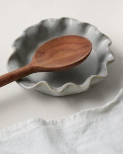 French Grey Ruffle Spoon Rest