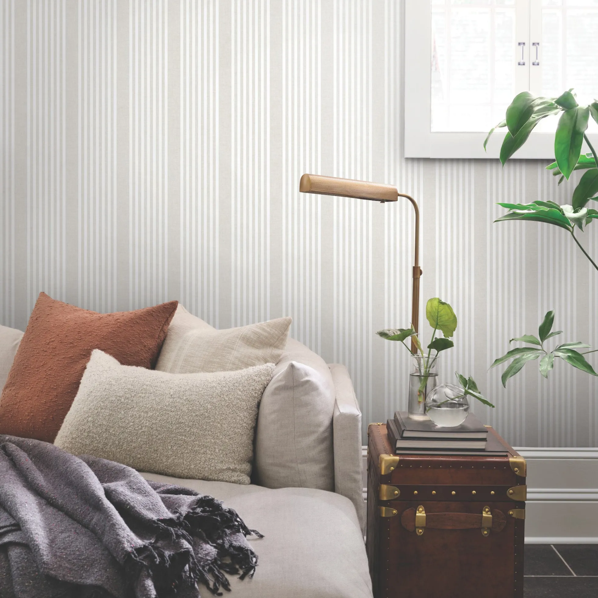 French Linen Stripe Wallpaper
