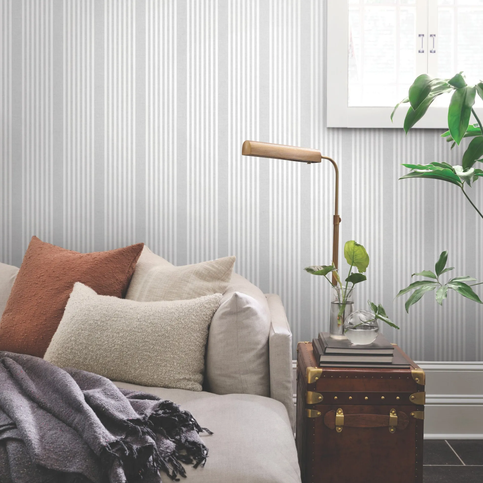 French Linen Stripe Wallpaper